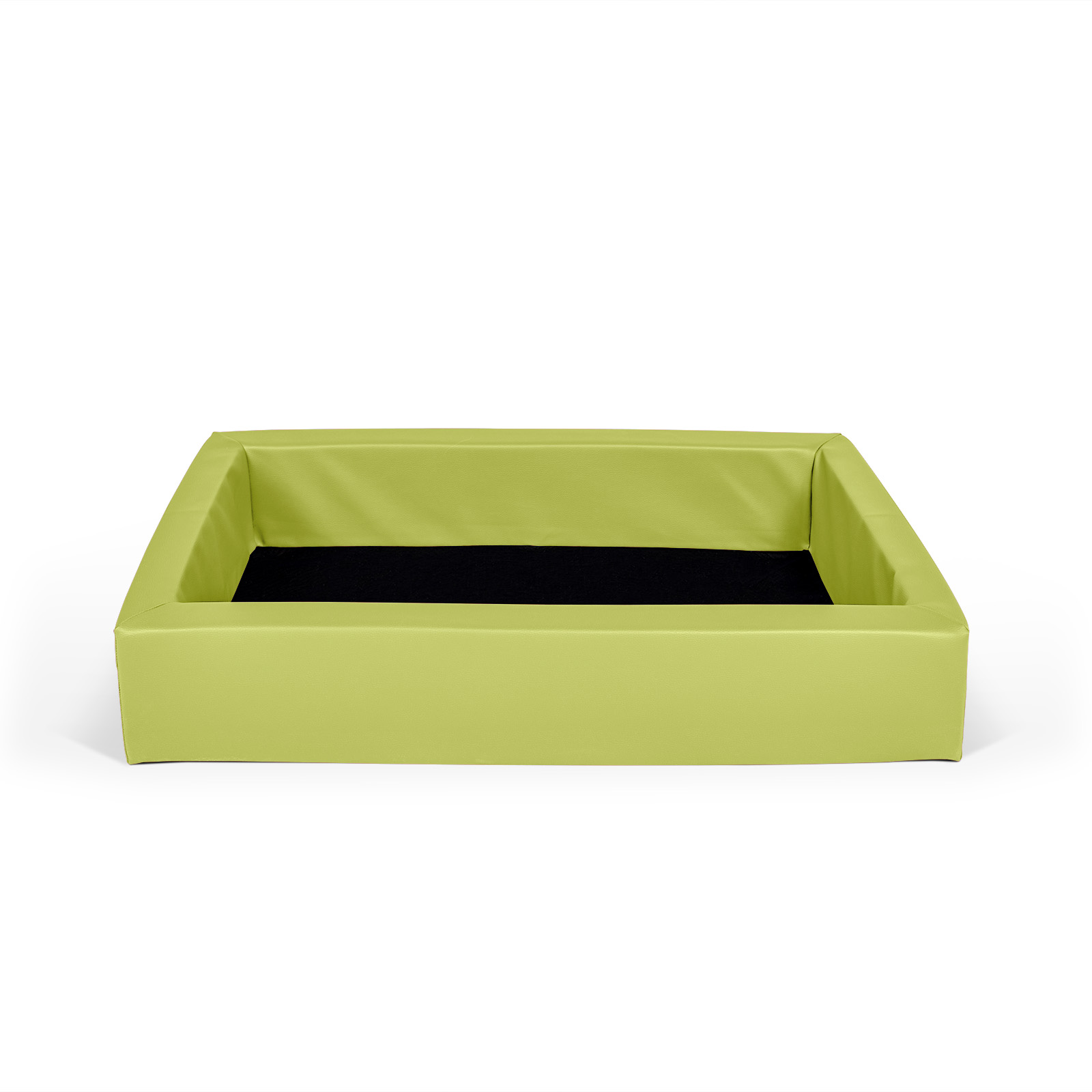 CARLO Weichschaumbett ohne Liegepolster Babybett oder Kinderbett aus Vollschaum bezogen mit Kunstleder in limone ohne Matratze