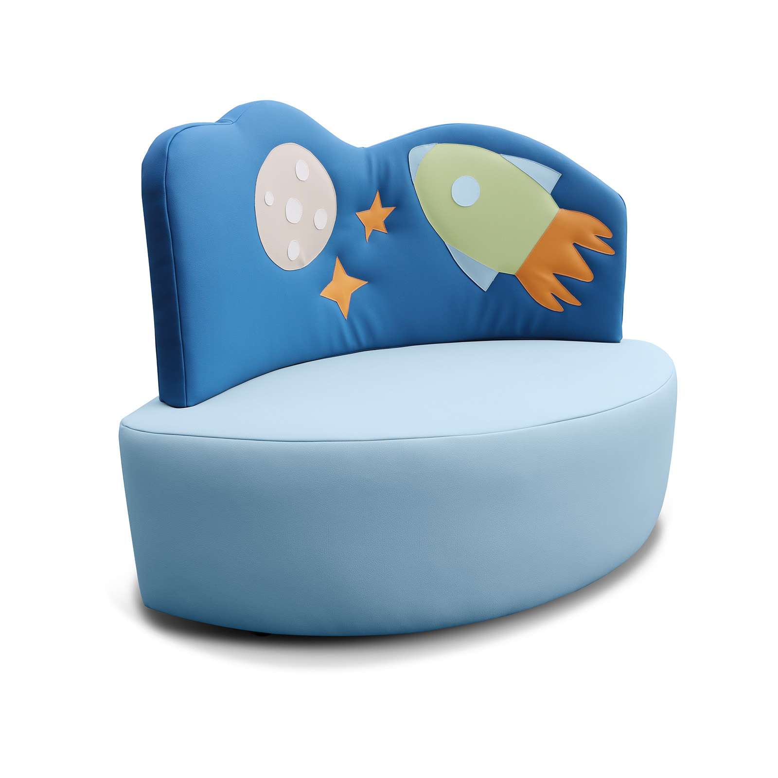 Kindersofa RAKETE mit Weltall-Motiv – Sitzhöhe 38 cm