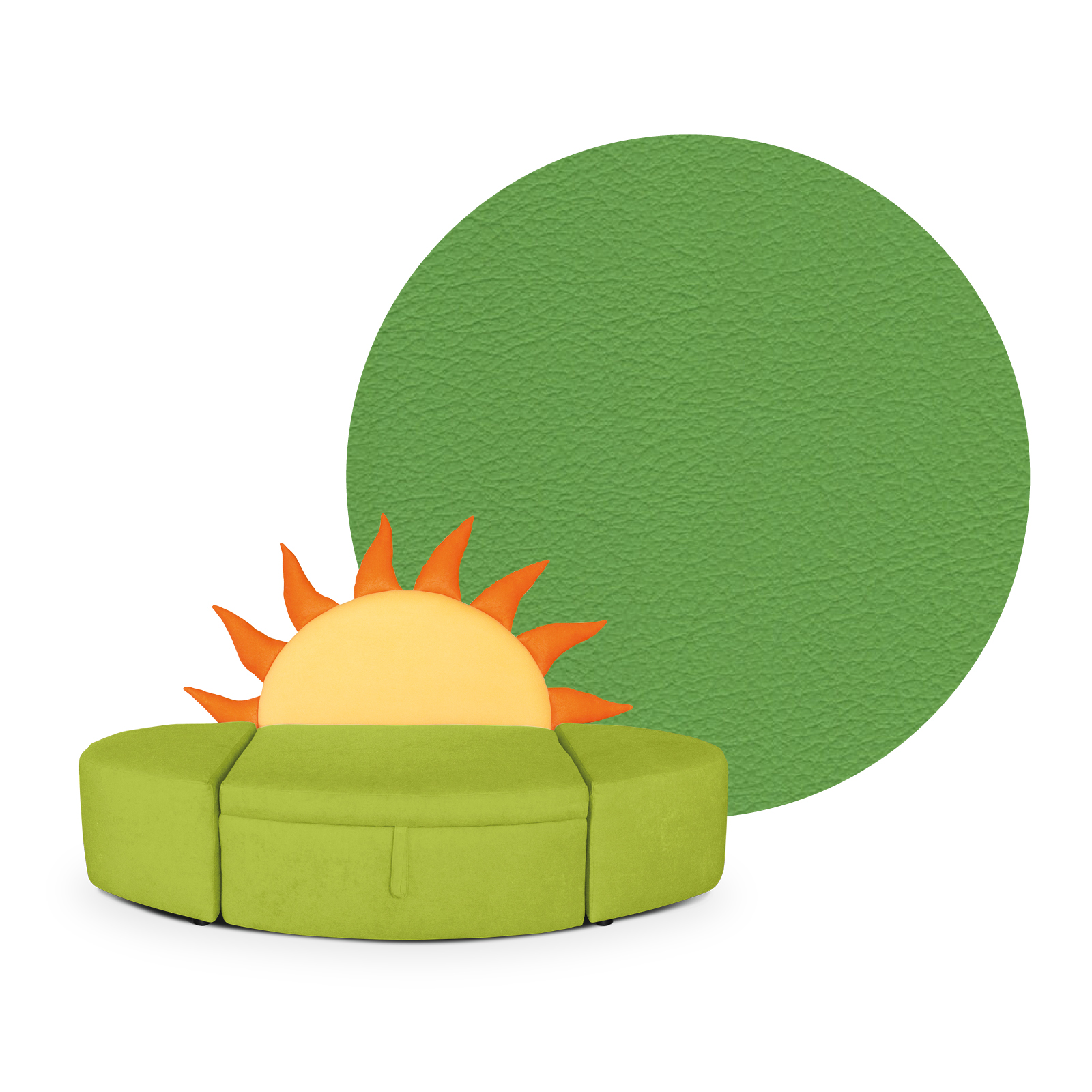 Kindersofa SONNENAUFGANG mit Stauraum