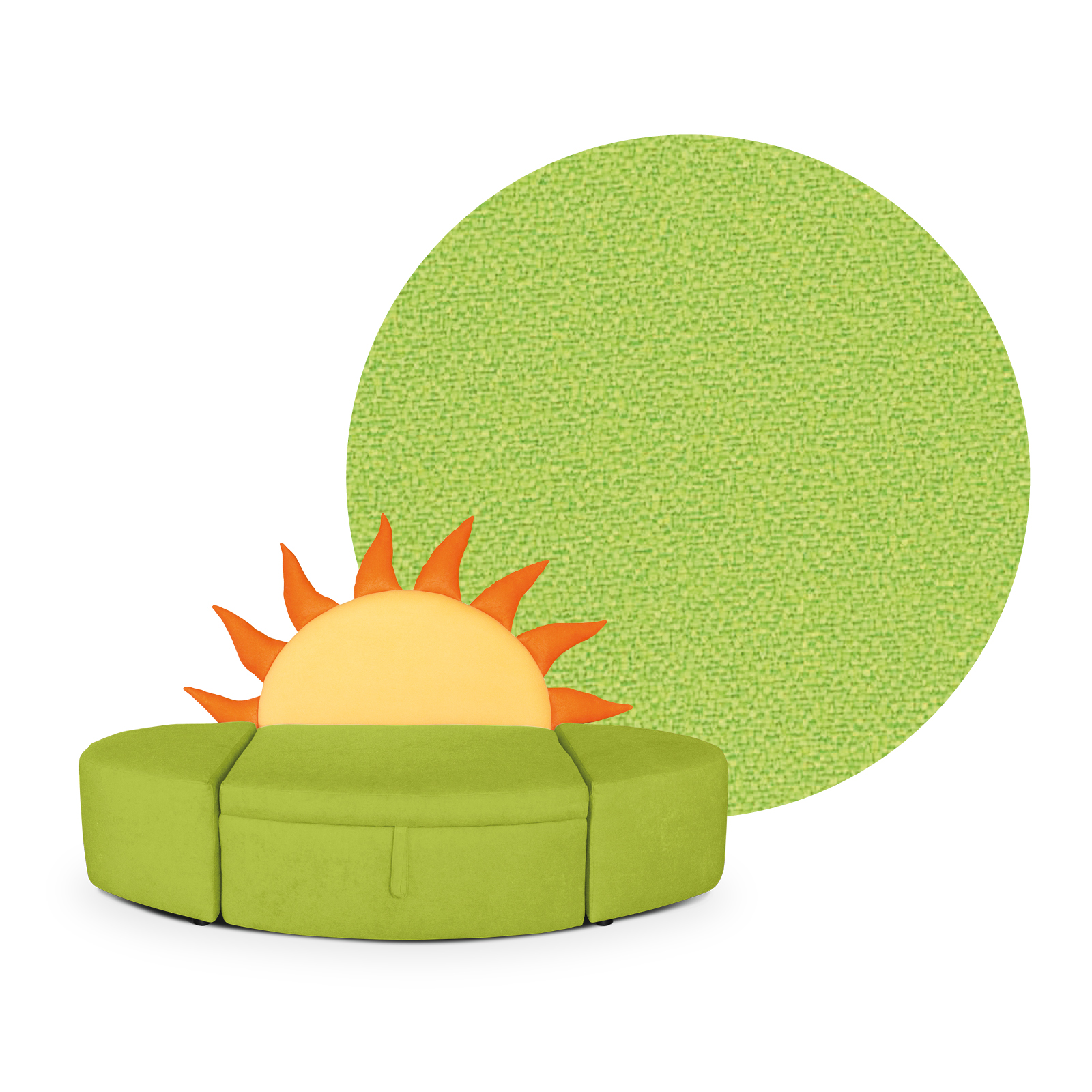 Kindersofa SONNENAUFGANG mit Stauraum